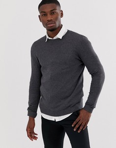 Темно-серый хлопковый джемпер ASOS DESIGN - Серый