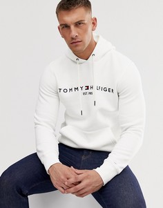 Худи белого цвета с вышитым логотипом-флажком Tommy Hilfiger - Белый