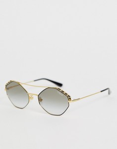 Солнцезащитные очки в многоугольной оправе с двойной переносицей Vogue Eyewear 0VO4134S - Золотой