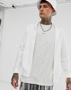 Белый легкий худи на молнии ASOS DESIGN - Белый