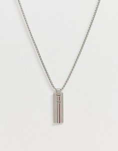 Серебристое ожерелье-цепочка с логотипом на подвеске Tommy Hilfiger - Серебряный