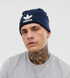 Темно-синяя шапка-бини с логотипом adidas originals - Темно-синий