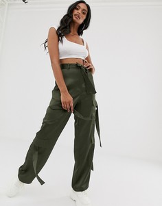Армейские брюки с ремешками ASOS DESIGN - Зеленый