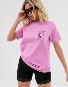 Сиреневая футболка с графичным принтом Missguided - Фиолетовый