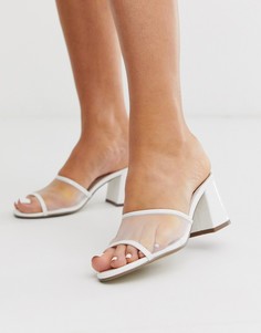 Белые мюли на каблуке и с сетчатыми элементами Missguided - Черный