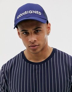 Темно-синяя кепка с отделкой Consigned - Темно-синий