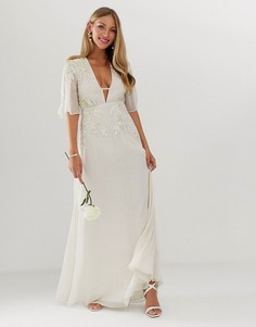 Платье макси с широкими рукавами Hope & Ivy bridal - Белый