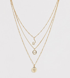 Ярусное ожерелье с подвесками в виде созвездий Reclaimed Vintage inspired - Золотой