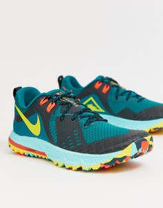 Зеленые кроссовки в походном стиле Nike Running Air Zoom Wildhorse - Черный