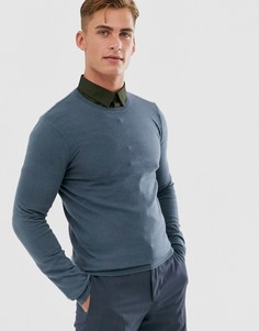 Синий обтягивающий джемпер из мериносовой шерсти ASOS DESIGN - Синий