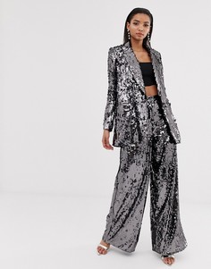Двубортный блейзер с пайетками ASOS EDITION - Серый