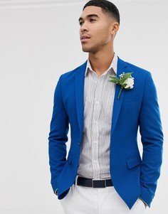Супероблегающий блейзер из крепа ASOS DESIGN - Синий