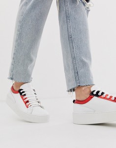 Кожаные кроссовки с металлизированной отделкой по краям Vero Moda - Белый