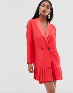 Платье-смокинг мини с плиссированным подолом ASOS DESIGN - Красный