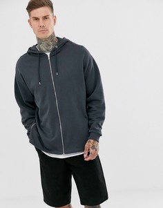 Черный выбеленный oversize-худи с молниями ASOS DESIGN - Черный