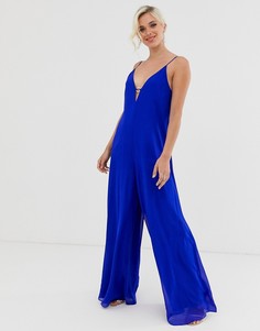 Синий широкий комбинезон с металлическими кольцами Forever New - Синий