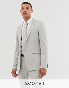 Серый облегающий пиджак ASOS DESIGN Tall - Синий