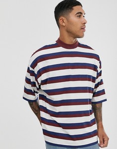 Свободная футболка в полоску ASOS DESIGN - Белый