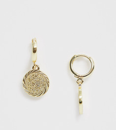 Серьги-кольца с круглыми подвесками Reclaimed Vintage - Золотой