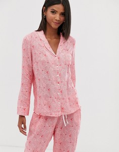 Пижамный топ с длинными рукавами Pour Moi - Розовый