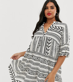 Свободное платье мини с принтом Vero Moda Curve - Мульти