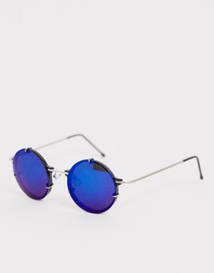 Круглые солнцезащитные очки в синей оправе Spitfire IFT - Синий