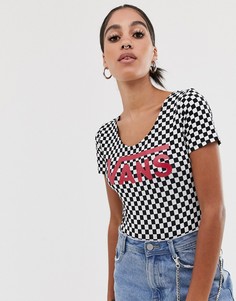Боди в клетку и с V-образным вырезом Vans - Черный
