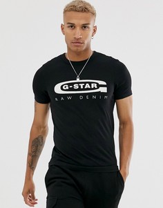 4 черные футболки из органического хлопка с логотипом на груди G-Star Graphic - Черный