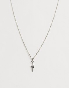 Серебристое ожерелье с подвеской-молнией ASOS DESIGN - Серый