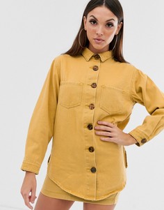 Джинсовая рубашка навыпуск горчичного цвета (из комплекта) Missguided - Желтый