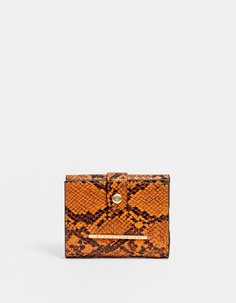 Мини-кошелек для монет, с эффектом змеиной кожи Stradivarius