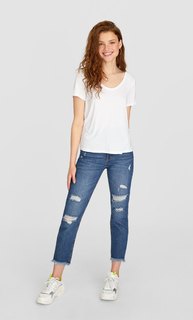 Футболка с круглым вырезом Stradivarius