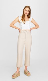 Брюки прямого кроя в стиле рустик Stradivarius