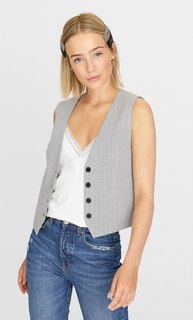 Короткий жилет в полоску Stradivarius