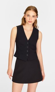 Однотонный короткий жилет Stradivarius