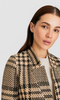 Трикотажное пальто в клетку Stradivarius