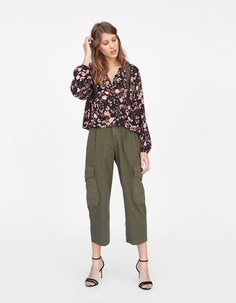 Блуза с кружевом кроше Stradivarius