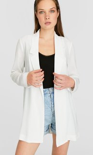 Однотонный пиджак из струящейся ткани Stradivarius