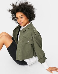 Куртка карго с необработанной кромкой Stradivarius