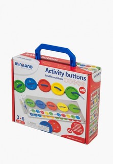 Набор игровой Miniland обучающий со шнуровкой Activity Buttons в чемоданчике