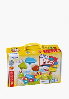 Набор игровой Miniland Мозаика Гигант 39мм Superpegs (32 элемента) в чемоданчике