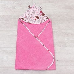 Полотенце детское с уголком AmaroBaby CUTE LOVE ДЕСЕРТ (розовый), 90х90 см.
