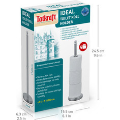 Держатель Tatkraft IDEAL для 4-x рулонов туалетной бумаги, напольный 14х51 см (13520)