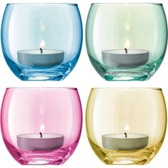 Набор из 4 подсвечников для чайных свечей пастель LSA International Polka (G570-06-294)