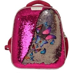 Ранец №1 School Sparkle Pink, ортопедическая спинка, двустор.пайетки фуксия/серебро