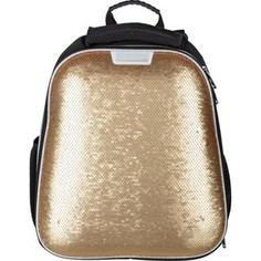 Ранец №1 School Sparkle Gold, ортопед. спинка, двустор.пайетки