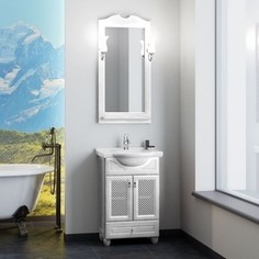 Мебель для ванной Opadiris Тибет 50 белый матовый, с решеткой