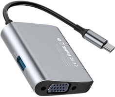 Адаптер Baseus Enjoyment Type-C to VGA+ USB 3.0 HUB Adapter Gray CATSX-E0G