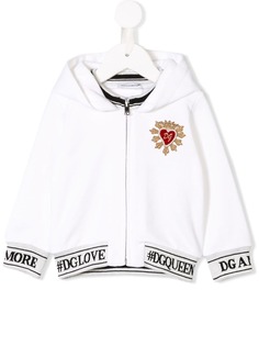 Dolce & Gabbana Kids толстовка на молнии #DGROYALS с капюшоном