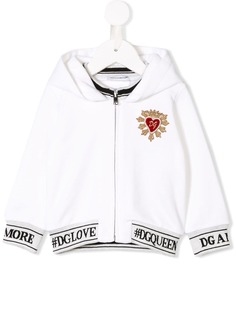 Dolce & Gabbana Kids толстовка на молнии #DGROYALS с капюшоном